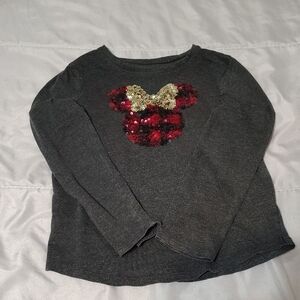 Kids Gray Shirt with Sequin Bow